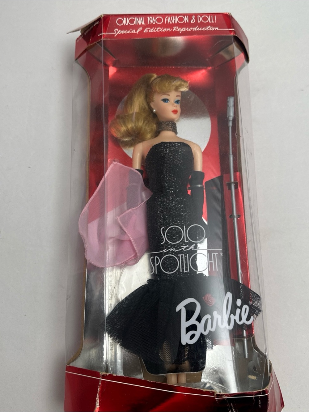 Barbie Black Glitter Evening Gown with Pink Shawl